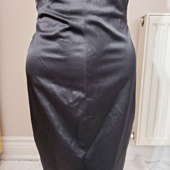 Satin Body Forming "Marilyn Monroe" Black Strapless Dress - Picture 2 of 8